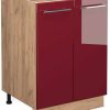 Mobili da cucina Livinity Kitchen base cabinet Fame-Line, 60 cm without worktop, Bordeaux high gloss/Goldkraft oak