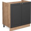 Mobili da cucina VICCO Sink base cabinet Fame-Line 80 cm oak/anthracite-gold country house