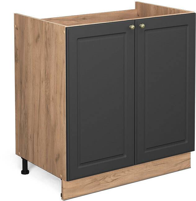 Mobili da cucina VICCO Sink base cabinet Fame-Line 80 cm oak/anthracite-gold country house