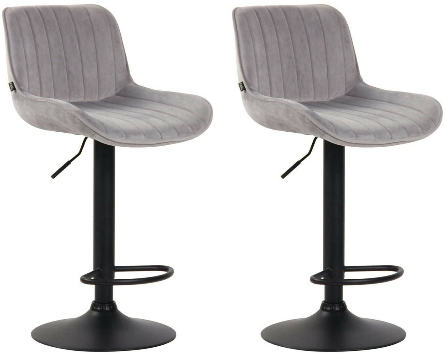 Mobili bar CLP Set of 2 bar stools Lentini velvet black gray (320597)