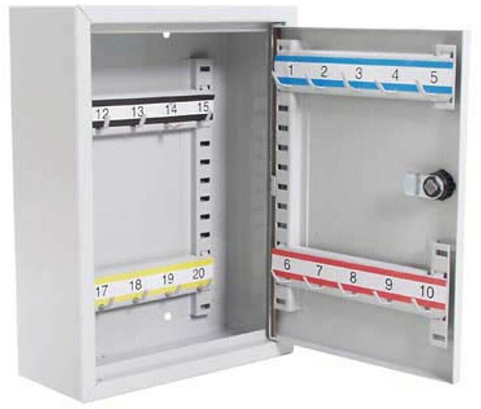 Cassettine portachiavi ISS Ulm key box gray with 20 hooks cylinder lock St.