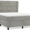 vidaXL Box spring bed with mattress 140x190cm velvet (3129387) Letti