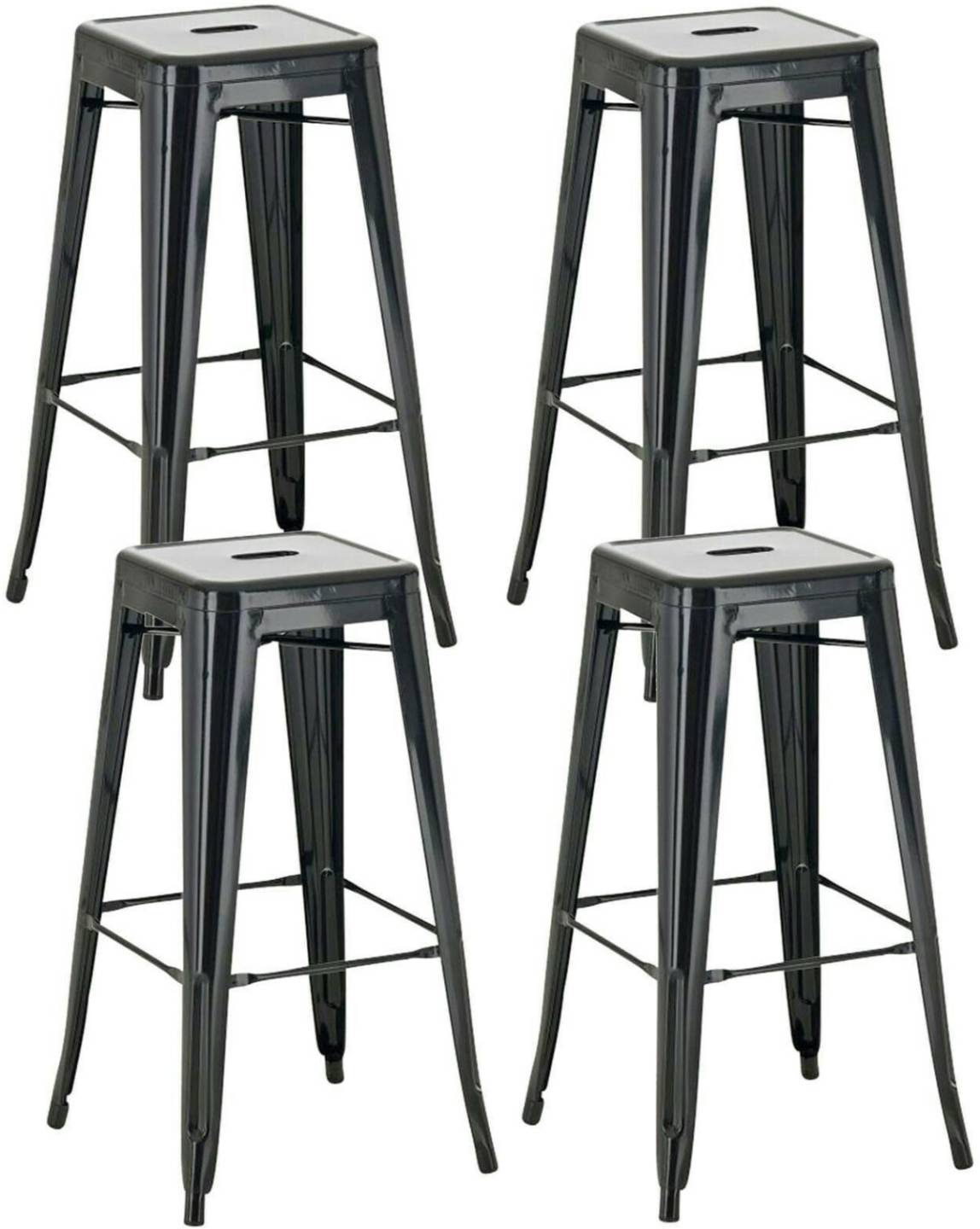 CLP Set of 4 bar stools Joshua black (312753) Mobili bar