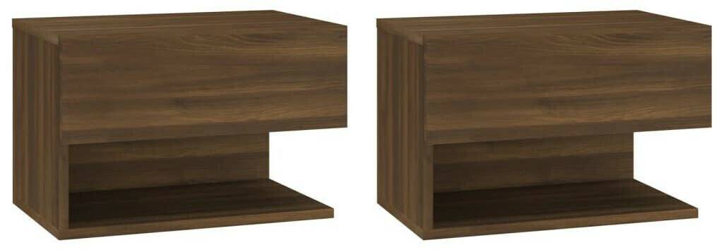 vidaXL Wall Bedside Tables Wood 2 pcs.816951 Comodini