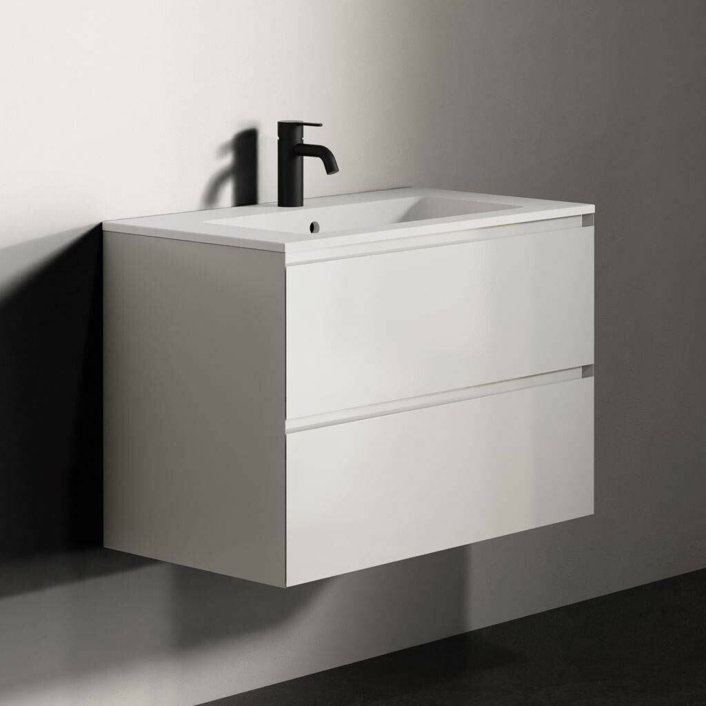 Riho Spring Dew bathroom furniture set A1 + 1 tap hole 80x46cm high gloss white (F001235R01) Set mobili da bagno