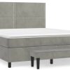 Letti vidaXL Box spring bed with mattress 160x200cm velvet (3137791)