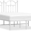 vidaXL Bed frame with headboard metal 120x200cm (353486) Letti