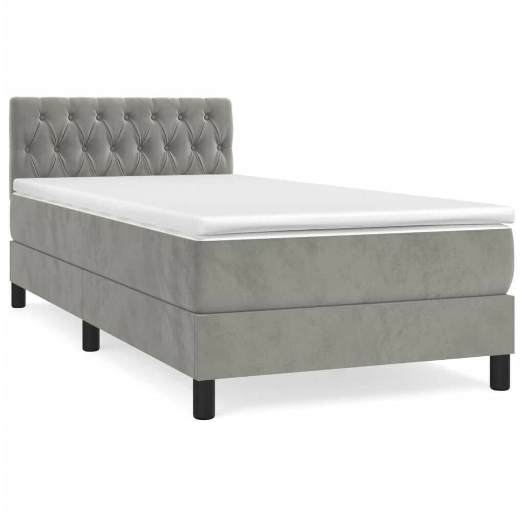 vidaXL Box spring bed with mattress 90x190cm velvet (3141455) Letti