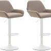 Mobili bar CLP Set of 2 bar stools Braga fabric white taupe (316067)