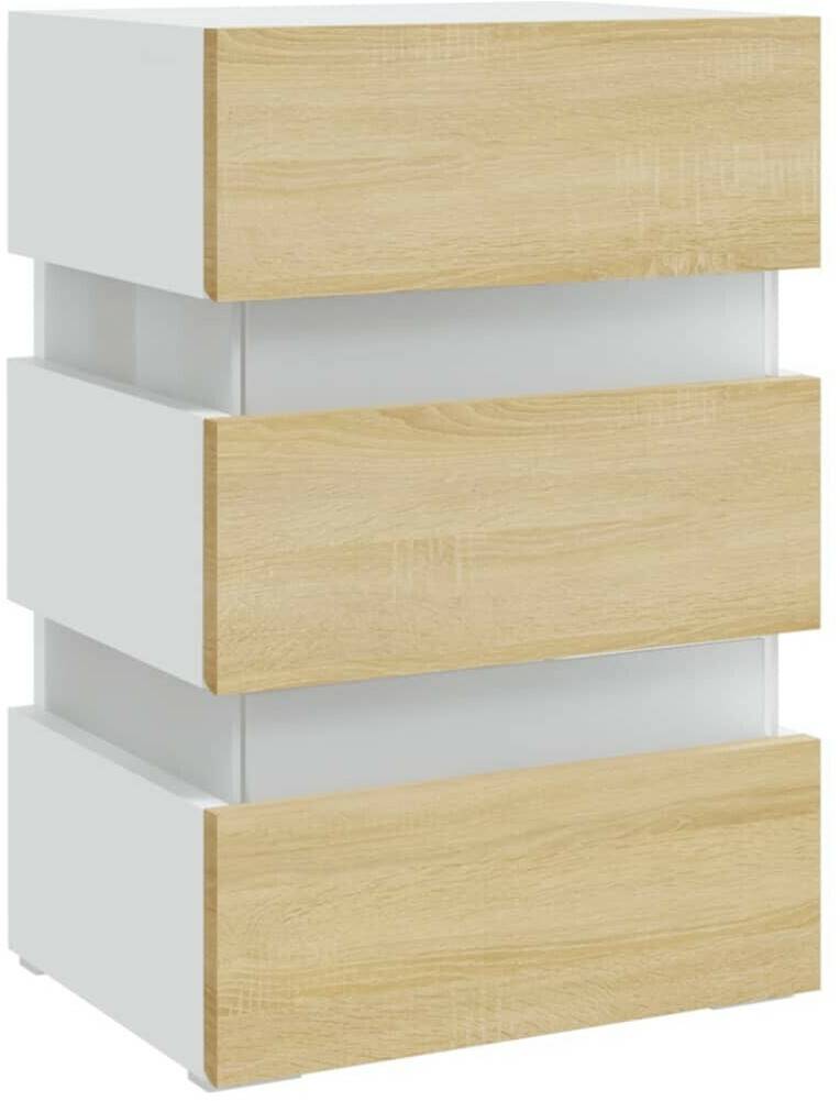 vidaXL LED Nightstand Derived Timber Product 45x67cm326845 Comodini