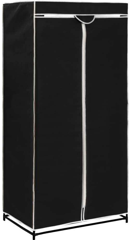 vidaXL Wardrobe Fabric Black 75 x 50 x 160 cm (2 pieces) Armadi guardaroba