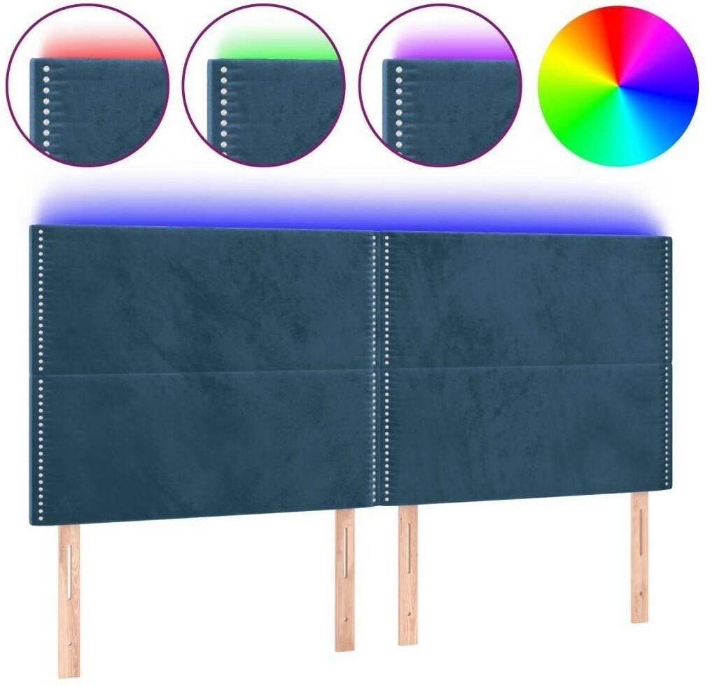 vidaXL LED headboard 200x5x118/128cm velvet (3122354) Letti