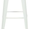 HJH Office Bar stool VANTAGGIO HIGH W metallic white/seat real wood light white metal (645044) Mobili bar