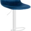 CLP Bar stool Divo velvet white blue (321711) Mobili bar