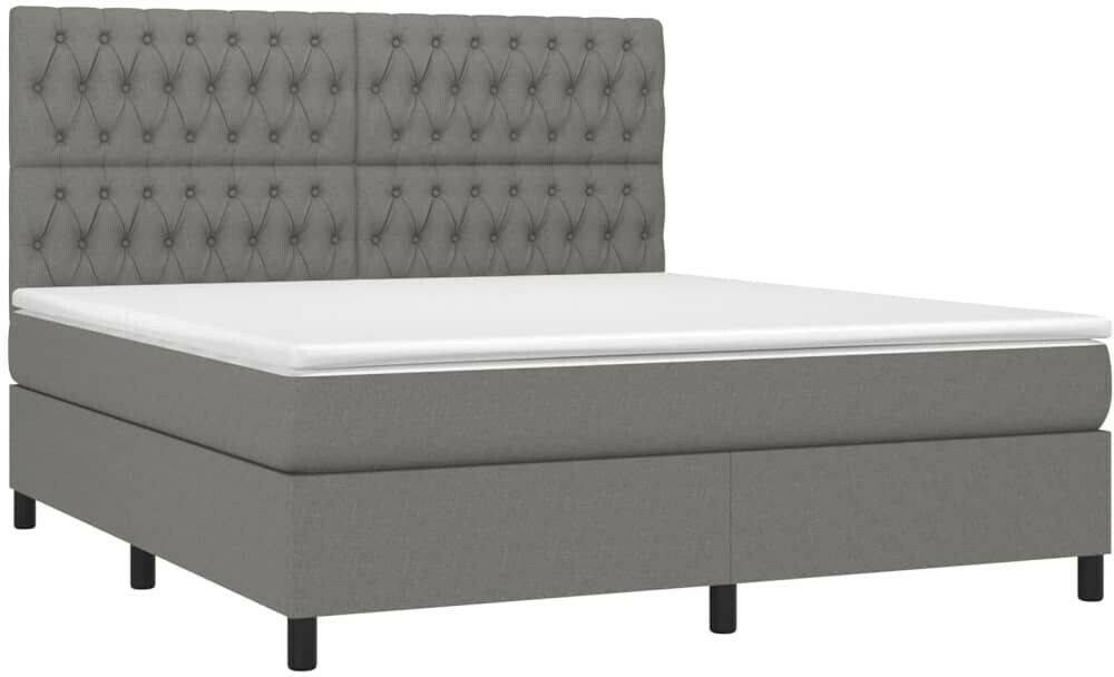 Letti vidaXL Box spring bed with mattress & LED 180x200cm fabric (3135134)