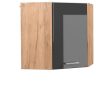 VICCO Corner wall cabinet R-Line 57 cm oak/anthracite high gloss modern Mobili da cucina