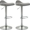 CLP Set of 2 bar stools Shanghai fabric light gray (313949) Mobili bar