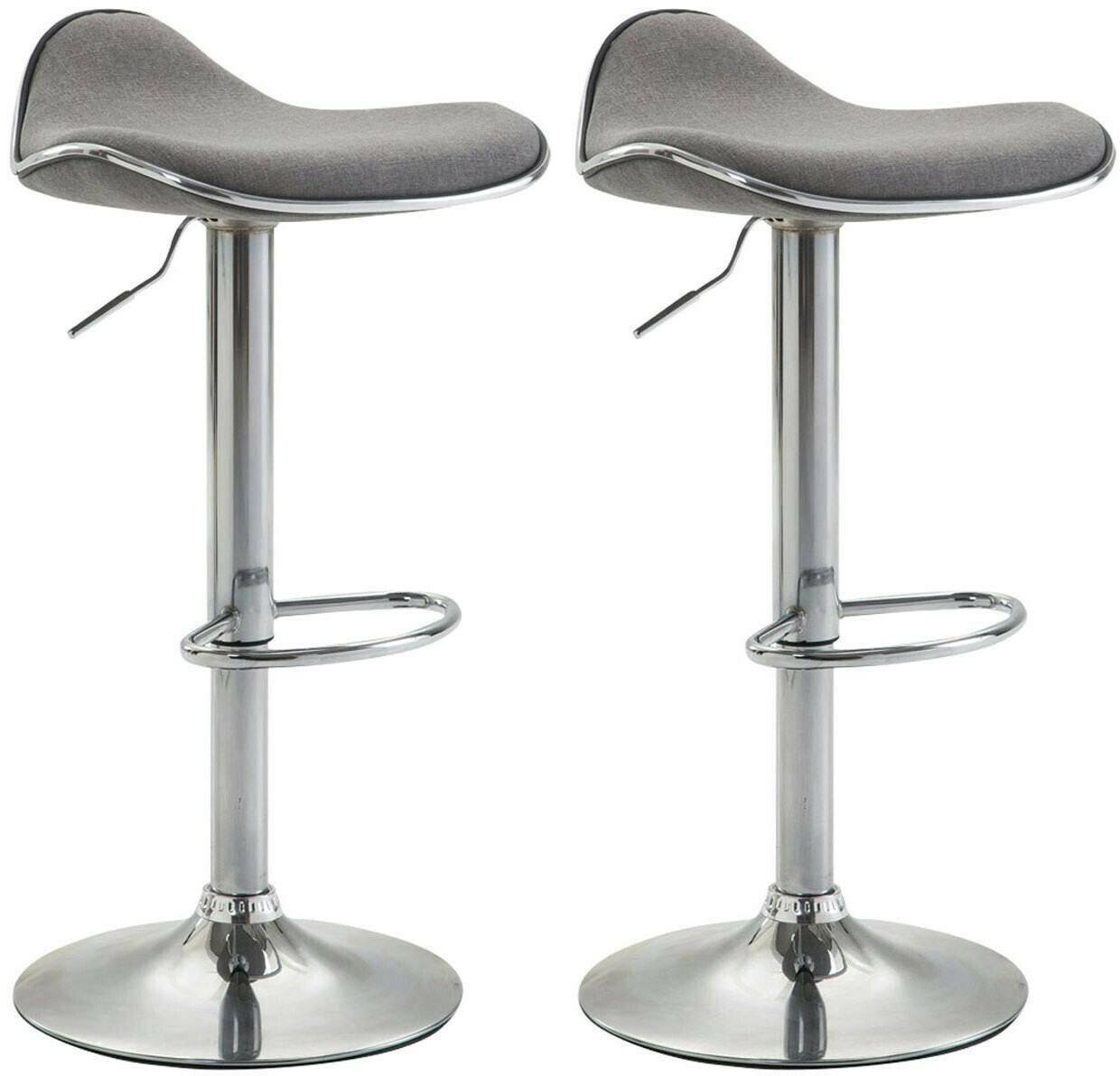 CLP Set of 2 bar stools Shanghai fabric light gray (313949) Mobili bar