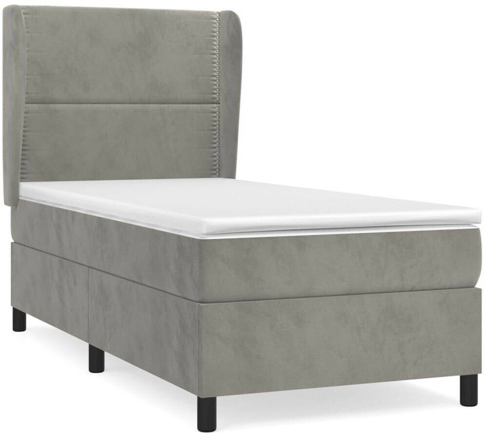 vidaXL Box spring bed with mattress 80x200cm velvet (3129117) Letti