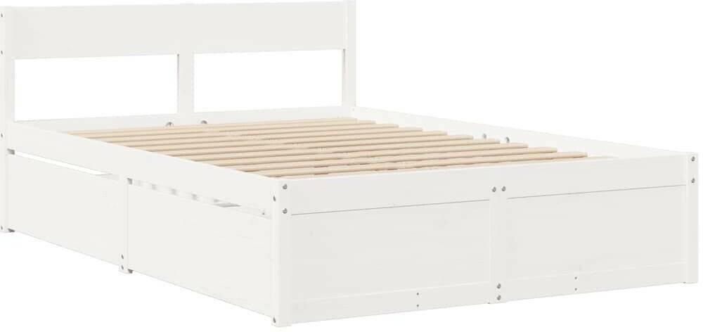 vidaXL Solid wood bed with drawers pine 140x190cm (3282355) Letti