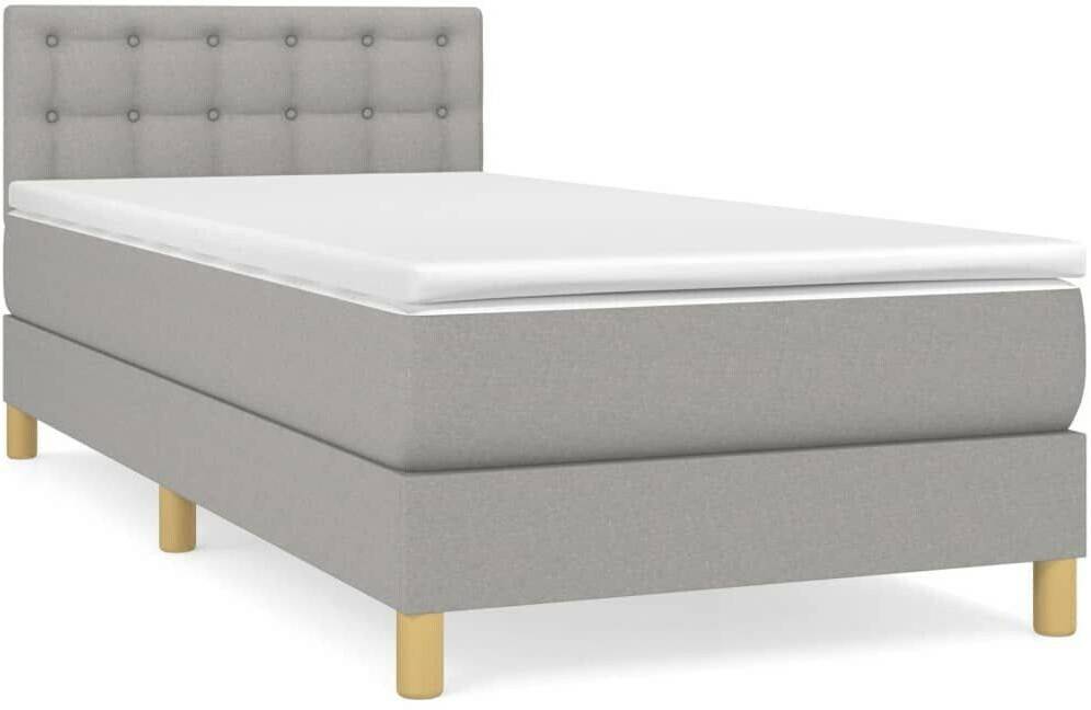 vidaXL Box spring bed with mattress 90x190cm fabric (3140897) Letti