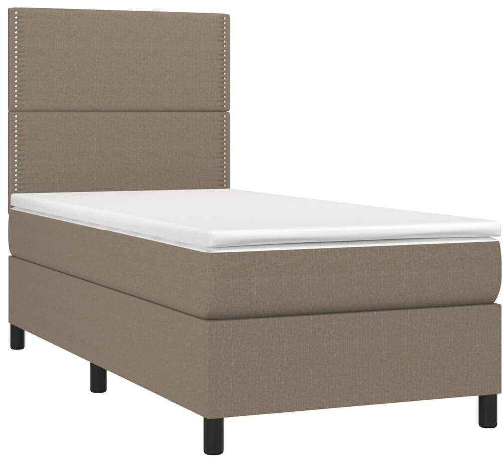 Letti vidaXL Box spring bed with mattress & LED 80x200cm fabric (3134753)