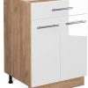 Mobili da cucina VICCO Drawer base cabinet Fame-Line 60 cm oak/white high gloss modern