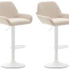 Mobili bar CLP Set of 2 bar stools Braga fabric white cream (316071)