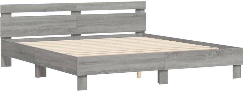 vidaXL Bed frame with headboard made of wood material 200x200cm (3207397) Letti