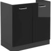 VICCO Sink base cabinet R-Line 80 cm without worktop black high gloss/anthracite Mobili da cucina