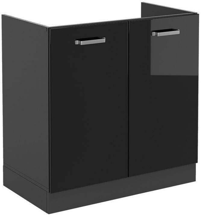 VICCO Sink base cabinet R-Line 80 cm without worktop black high gloss/anthracite Mobili da cucina