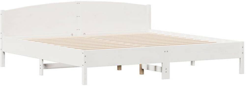 vidaXL Solid wood bed with headboard pine 180x200cm (3216192) Letti