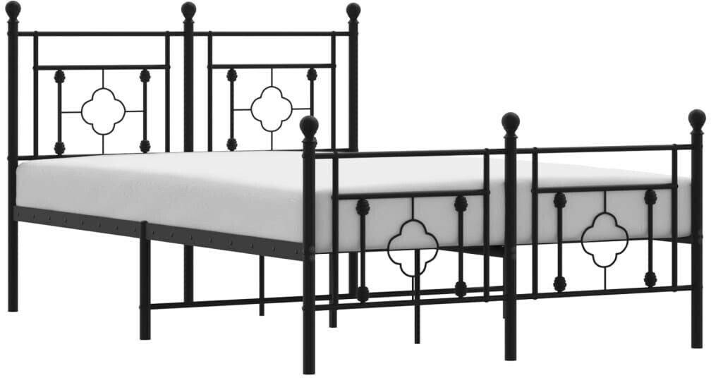 vidaXL Bed frame with headboard and footboard metal 120x200cm (374355) Letti