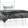 vidaXL Bed frame with headboard metal 150x200cm (374390) Letti