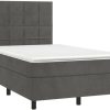 vidaXL Box spring bed with mattress & LED 120x200cm velvet (3136114) Letti