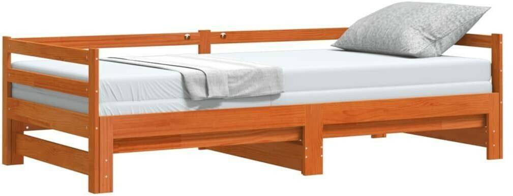 Letti vidaXL Daybed extendable solid pine wood 90x200cm (847159)