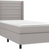 vidaXL Box spring bed with mattress & LED 90x200cm fabric (3138365) Letti