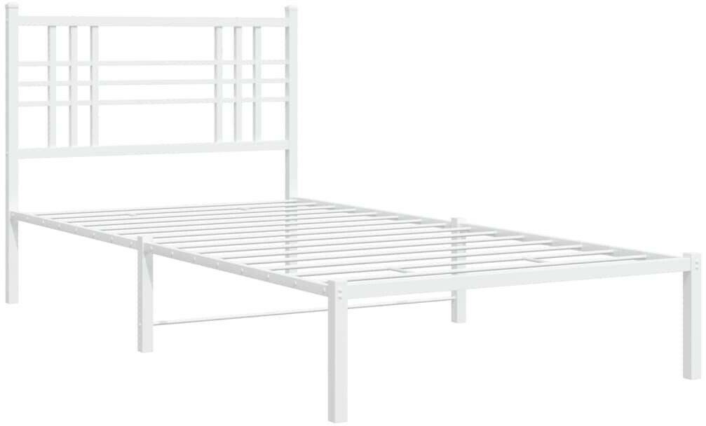 vidaXL Bed frame with headboard metal 90x190cm (376365) Letti