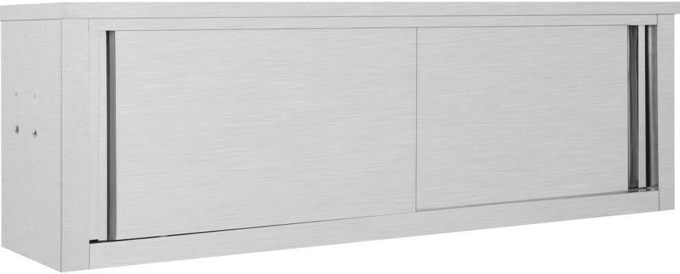 Prolenta Premium Wall cabinet with sliding doors 150×40×50 cm stainless steel Mobili da cucina