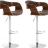 CLP Set of 2 bar stools Kingston fabric walnut/brown (315027) Mobili bar