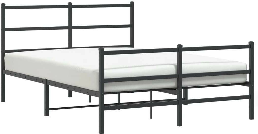 vidaXL Bed frame with head and footboard metal 135x190cm (355382) Letti