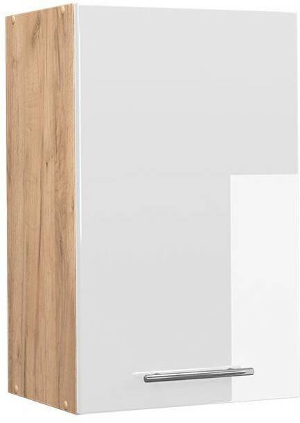 Livinity Fame-Line wall cabinet, 45 cm, white high gloss/Goldkraft oak Mobili da cucina