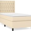 vidaXL Box spring bed with mattress 90x200cm fabric (3131646) Letti