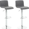 CLP Set of 2 bar stools Hover fabric chrome light gray (306742) Mobili bar