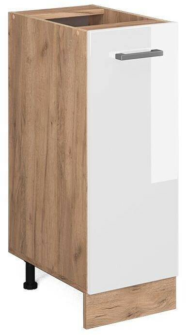 Livinity Apothecary cabinet R-Line, 30 cm without worktop, white high gloss/Goldkraft oak Mobili da cucina