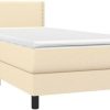 Letti vidaXL Box spring bed with mattress & LED 100x200cm fabric (3133058)