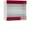 Mobili da cucina VICCO Glass wall cabinet Fame-Line 80 cm white/burgundy high gloss modern