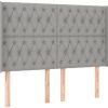 Letti vidaXL LED headboard 147x16x118/128cm fabric (3124382)