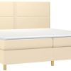 vidaXL Box spring bed with mattress & LED 200x200cm fabric (3135386) Letti