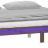 Letti vidaXL Solid wood bed with LEDs 140x190cm (820654)